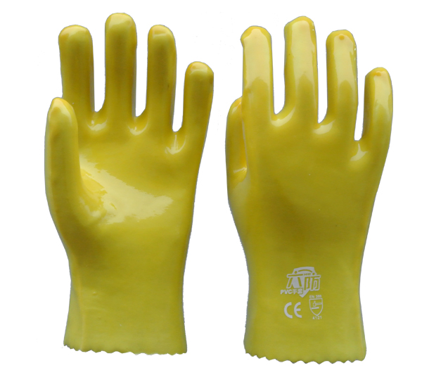 黄色浸塑劳保手套
