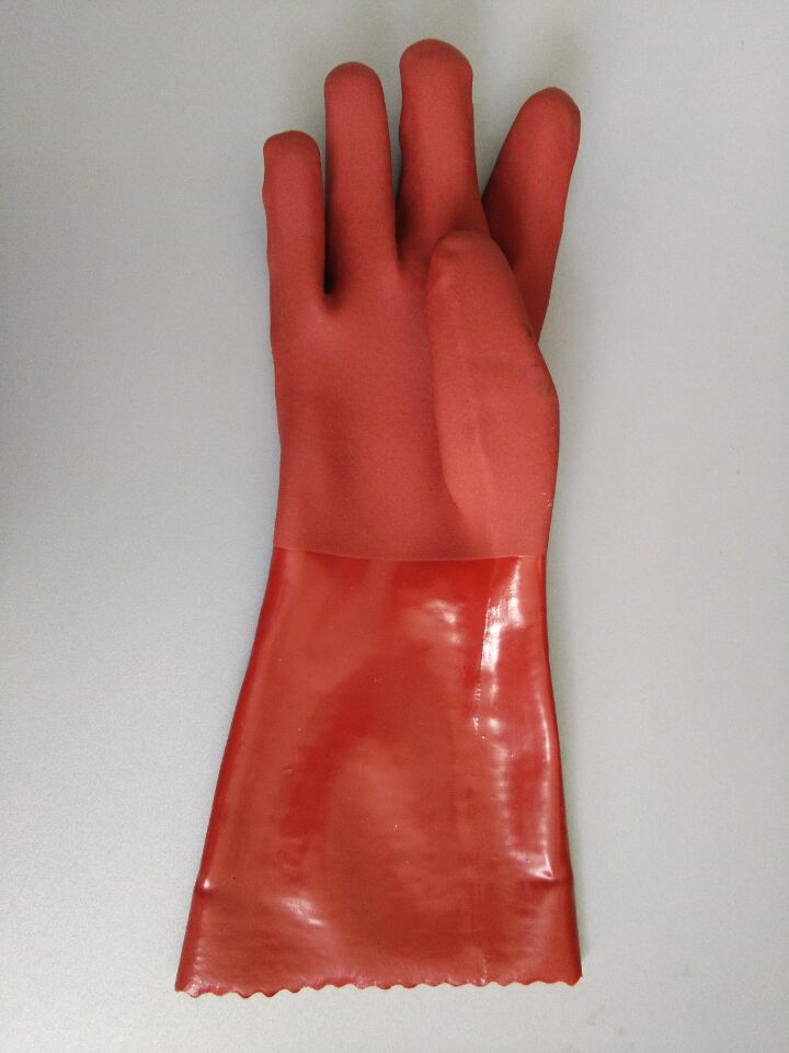 铁红色PVC手套