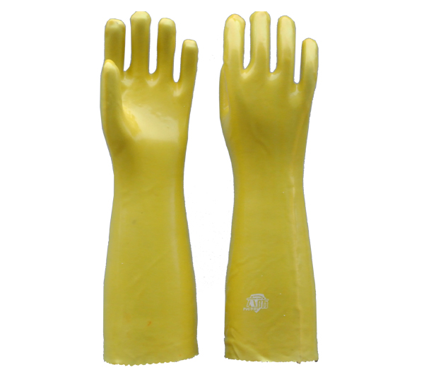 长款黄色浸塑手套