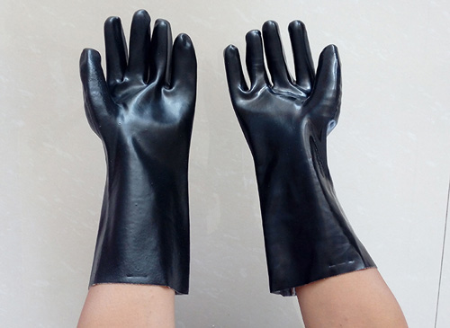 工业手套：黑色耐油工业手套