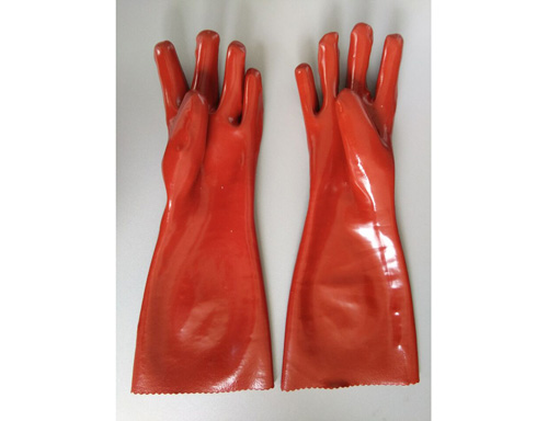劳保用品手套：铁红色耐油手套