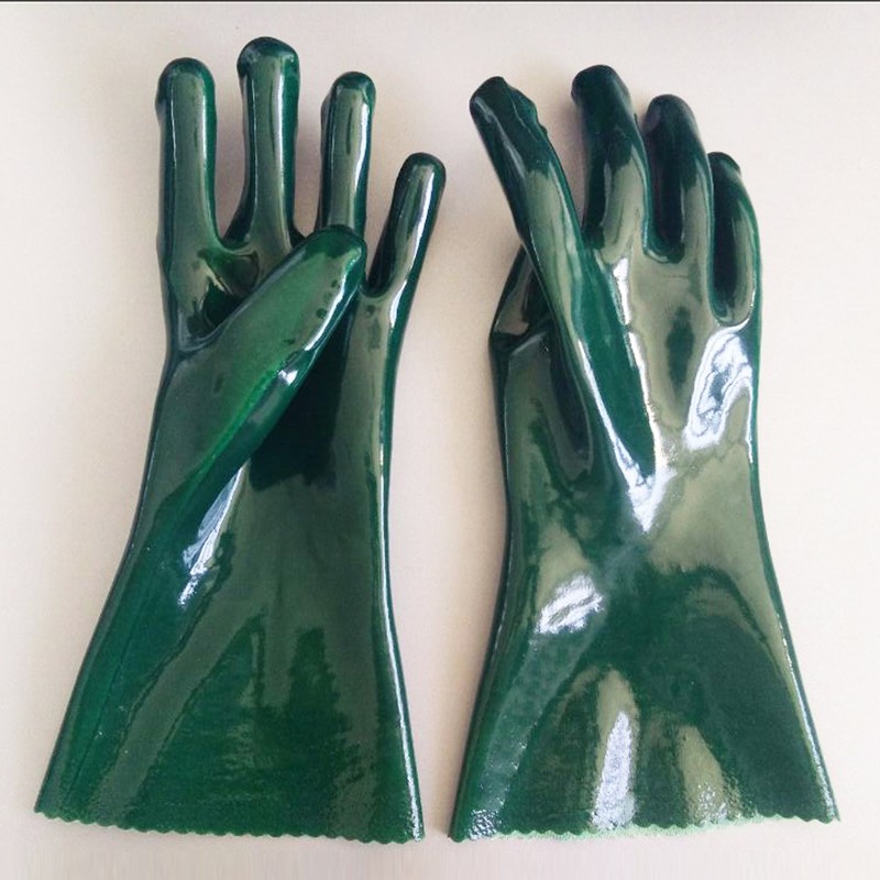 绿色pvc耐酸碱手套