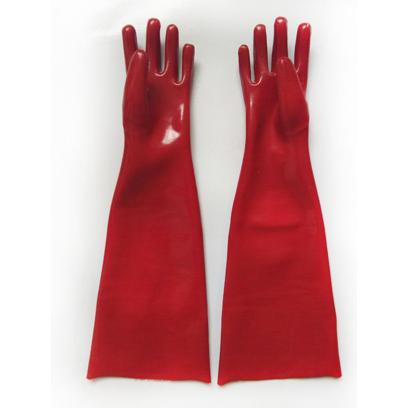 长款红耐油手套